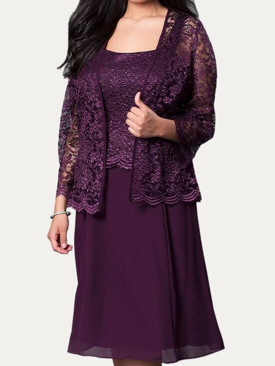 Sally Fashion Dresses & Skirts - NWOT Sally Fashion #8485 Lace & Chiffon Mother of the Bride Dress-Size XL-PLUM